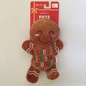 NEW Dog Toy “Can I Lick the Spoon”  Gingerbread Man with Squeaker | Hallmark
